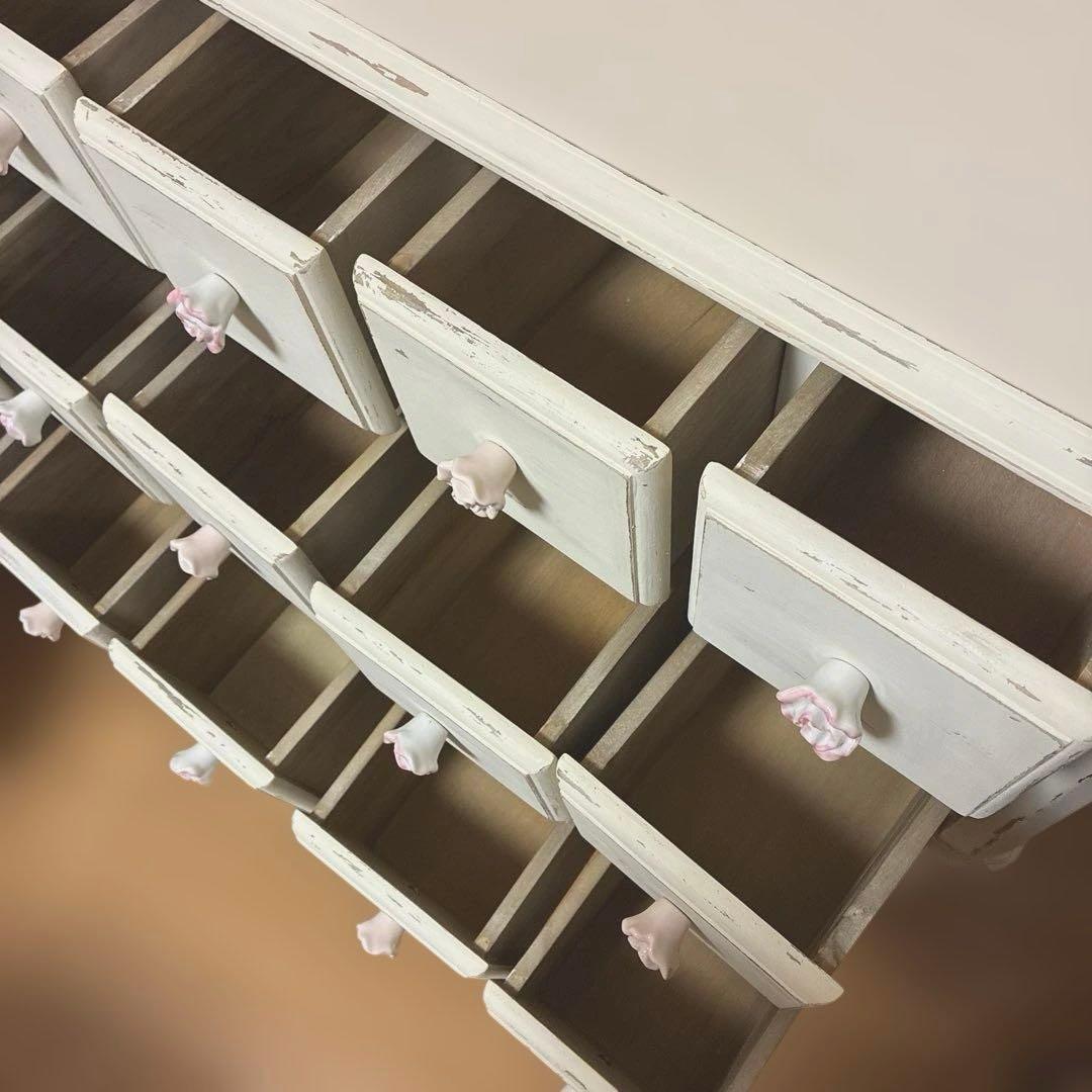 フレンチシャビー アンティーク仕様 15個の引き出し　チェスト