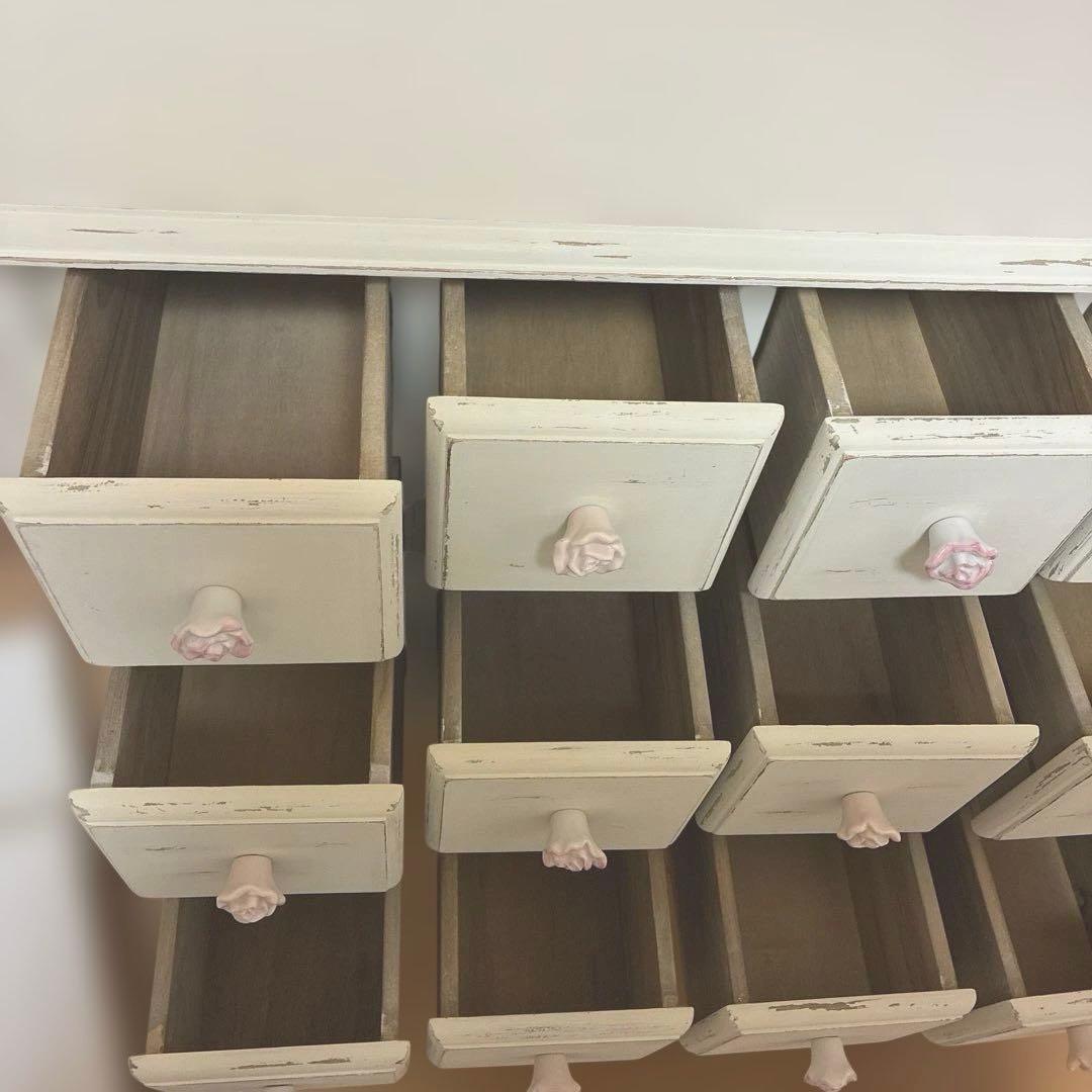 フレンチシャビー アンティーク仕様 15個の引き出し　チェスト