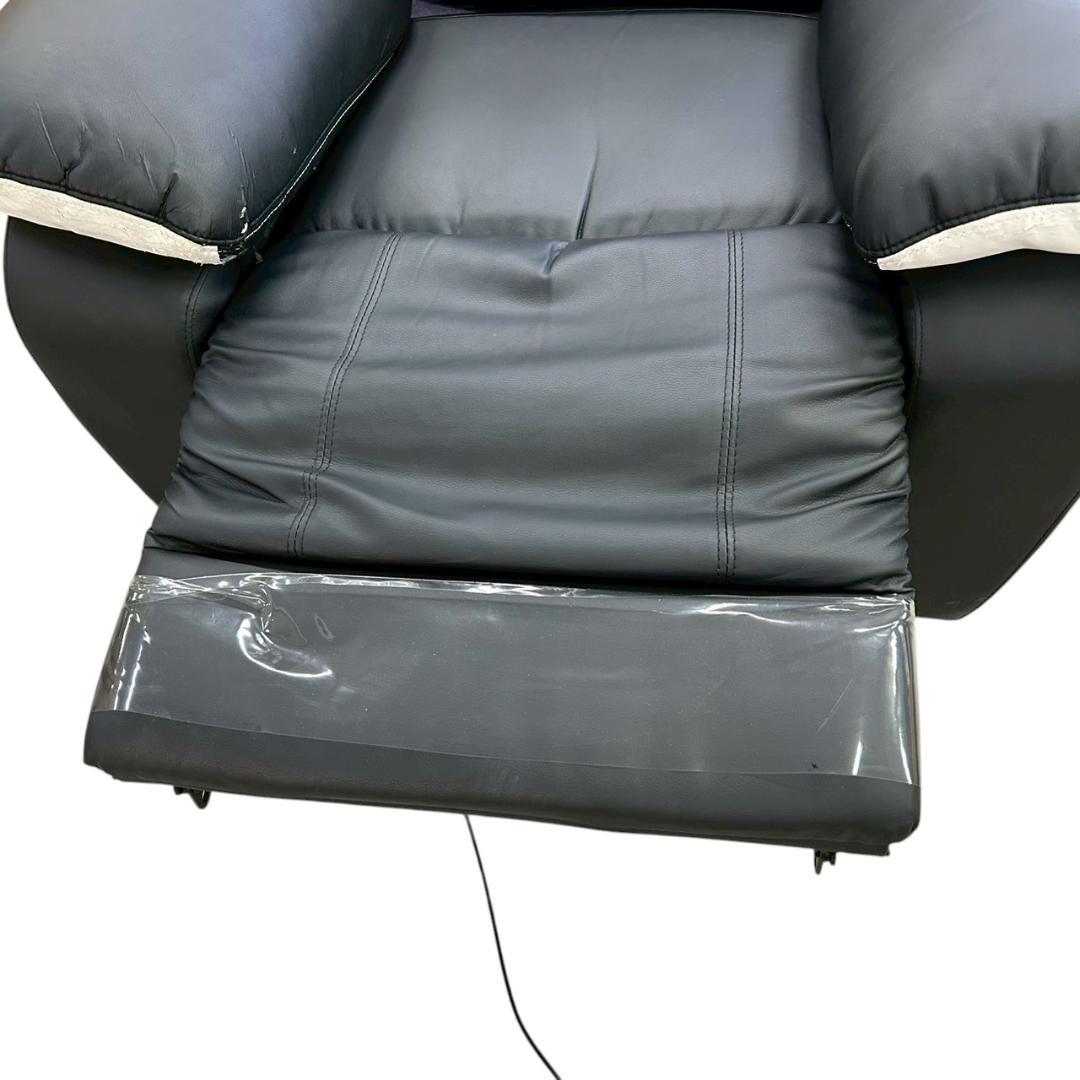 1人掛け電動リクライニングソファ ブラック ソフトレザー