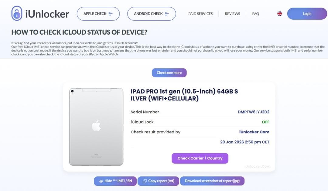 【ジャンク】 iPadPro 10.5インチ A1709 CELLULARモデル
