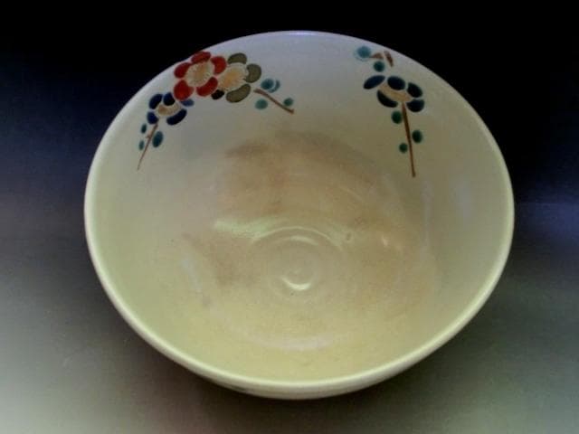 菓子鉢■色絵桜【久宝造】かし鉢 大鉢 京薩摩 京焼 共箱 古美術 時代物 骨董■