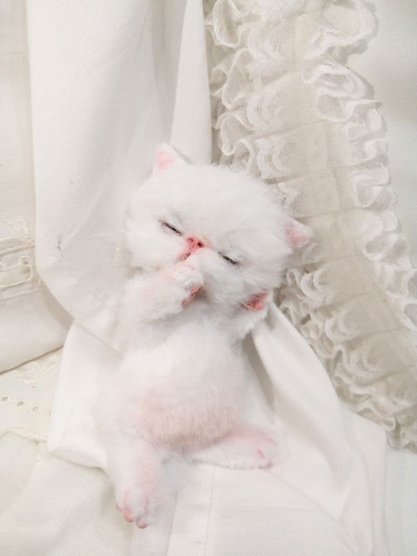 あくびちゃん♡おねむ子猫♡ベビー♡アートドール♡ぬいぐるみ♡