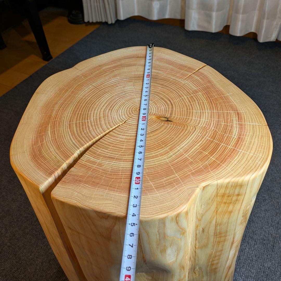 3104　　檜　切り株　丸太　椅子　 スツール　高さ約42.5cm