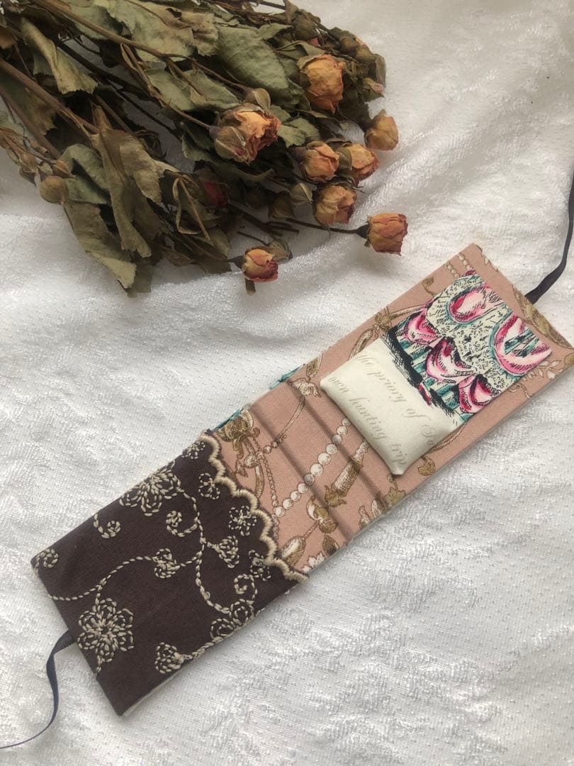 お裁縫箱　貴婦人　ロココ 薔薇ブーケリボン　オーバルボックス　hand made