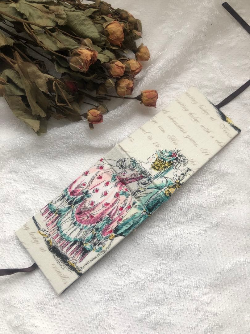 お裁縫箱　貴婦人　ロココ 薔薇ブーケリボン　オーバルボックス　hand made