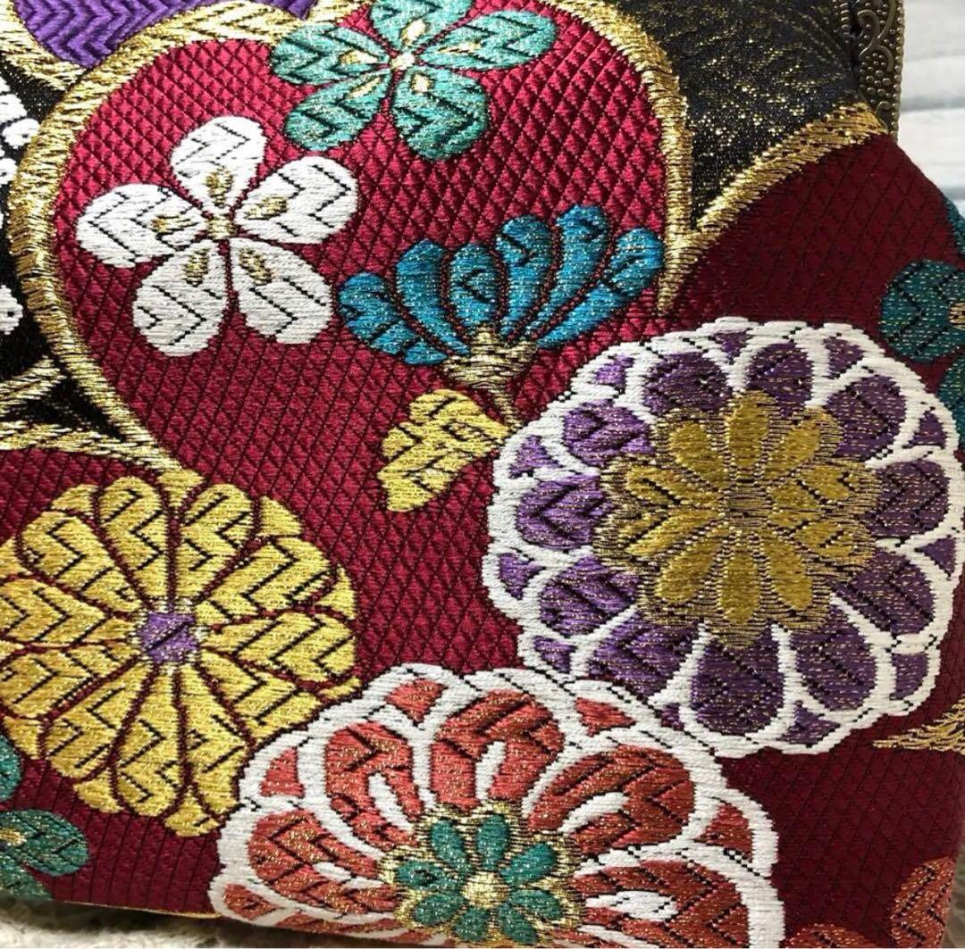 1点物！帯リメイク がま口バッグ 成人式 結婚式 パーティー 3way