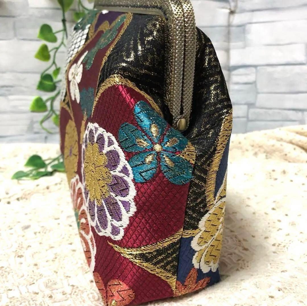 1点物！帯リメイク がま口バッグ 成人式 結婚式 パーティー 3way