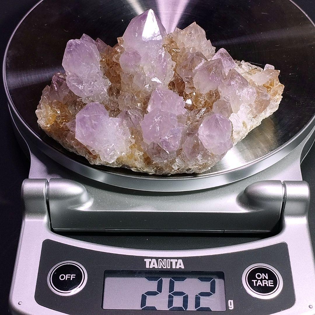 ②原石 クラスター カクタスアメジスト カクタス水晶 カクタスクォーツ 262g