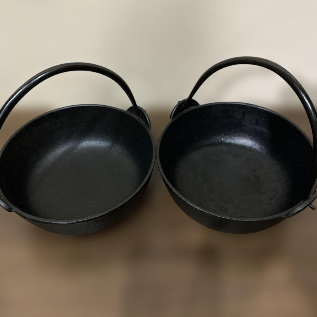 【岩鋳】 南部鉄器 木蓋付き　いろり鍋 小鍋 2個セット
