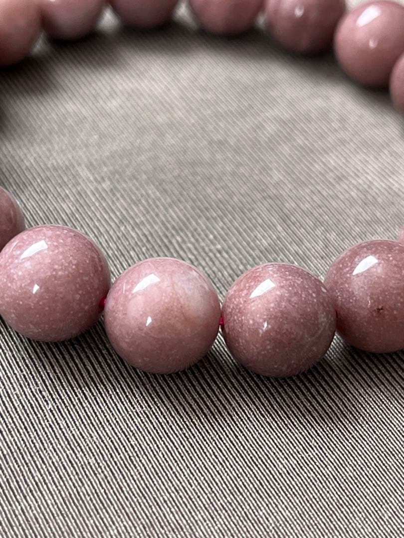 天然石ブレスレット☆高品質！ピンクオパール１１ｃｍ☆濃いめのモーブカラーで素敵♡