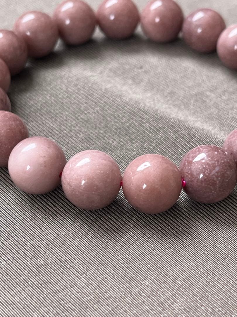 天然石ブレスレット☆高品質！ピンクオパール１１ｃｍ☆濃いめのモーブカラーで素敵♡