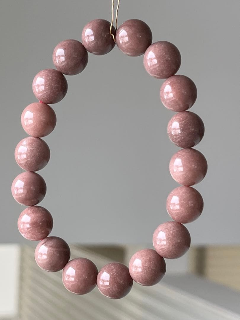 天然石ブレスレット☆高品質！ピンクオパール１１ｃｍ☆濃いめのモーブカラーで素敵♡