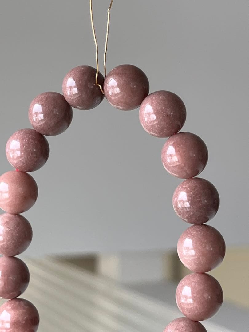 天然石ブレスレット☆高品質！ピンクオパール１１ｃｍ☆濃いめのモーブカラーで素敵♡