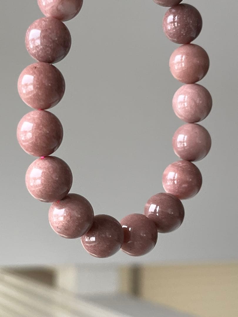 天然石ブレスレット☆高品質！ピンクオパール１１ｃｍ☆濃いめのモーブカラーで素敵♡