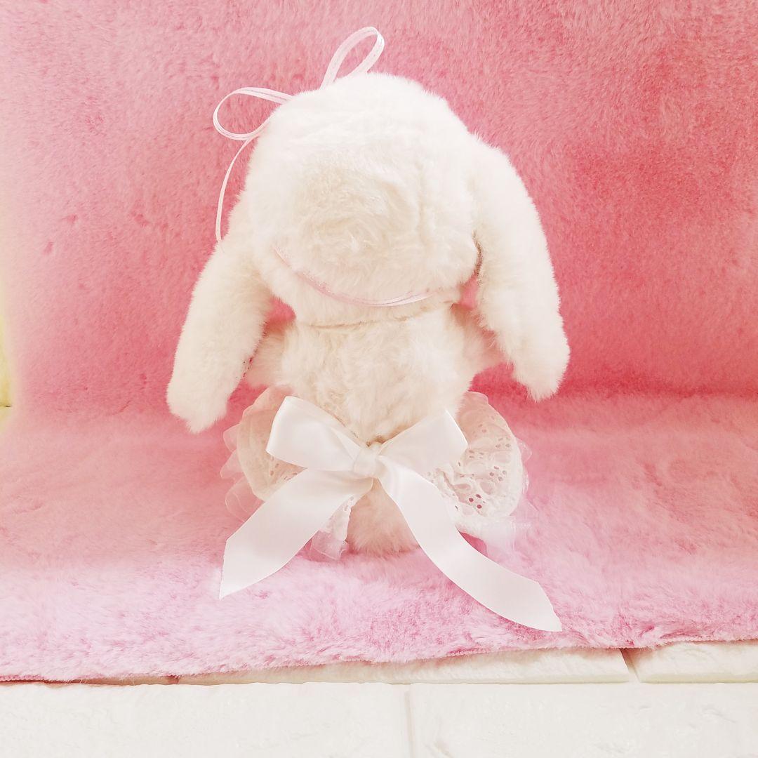 ぬいぐるみ、うさぎ、ハンドメイド、白、オリジナル、抱きしめられるサイズ