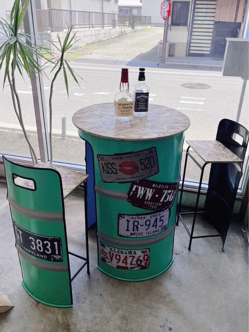 ドラム缶リメイクテーブル&チェアセット