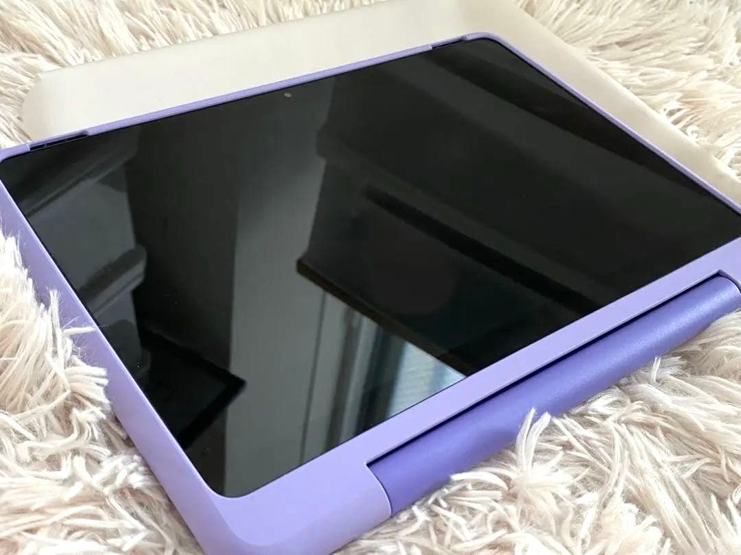 ほぼ未使用)充電器付)Fire HD 10キッズプロ パープル タブレット