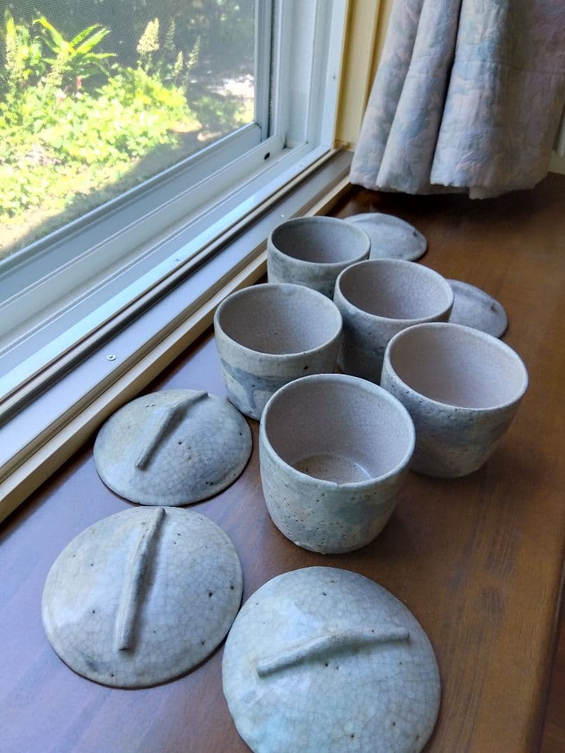 ねずみ志野。茶碗五客