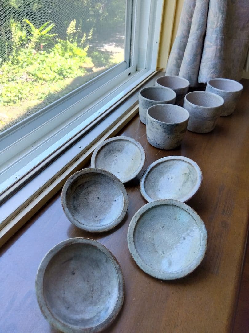 ねずみ志野。茶碗五客