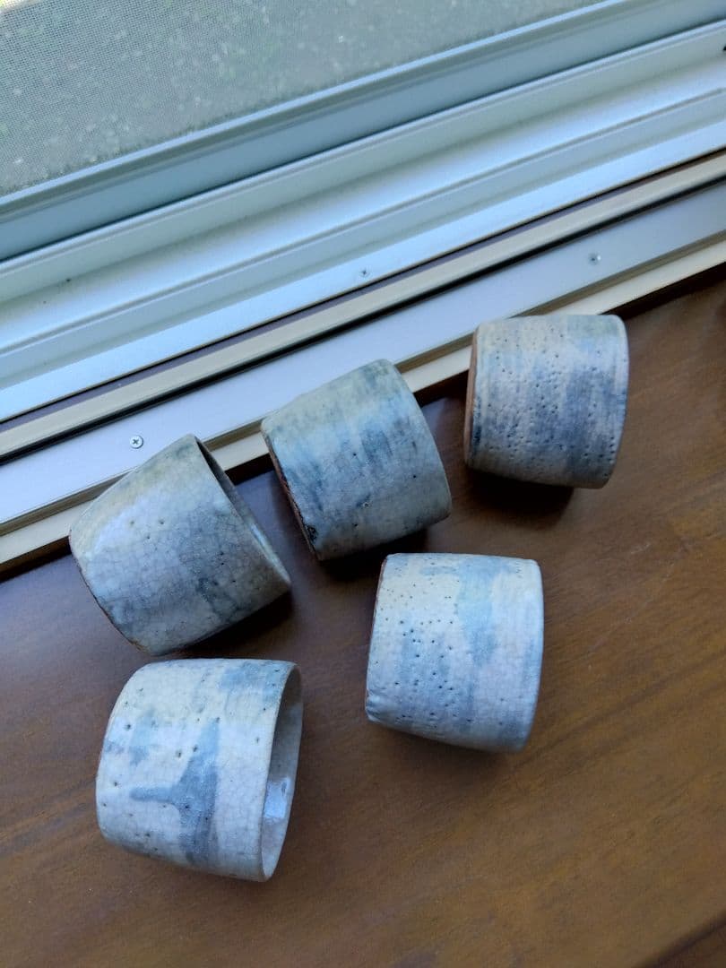 ねずみ志野。茶碗五客