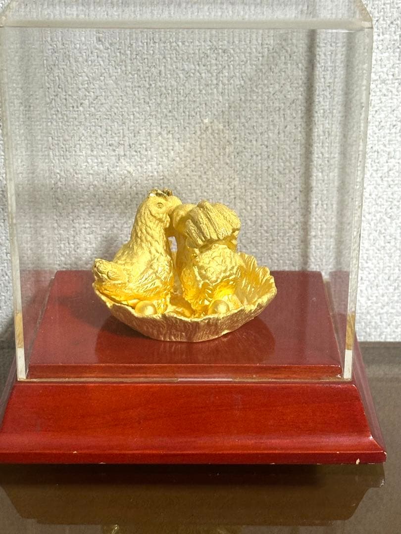 「金の鶏とひよこの置物」金運　子宝　運気アップ　風水