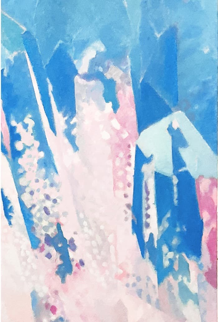 絵画 860 油絵/抽象画風/自然の造形/天然水晶/P15号