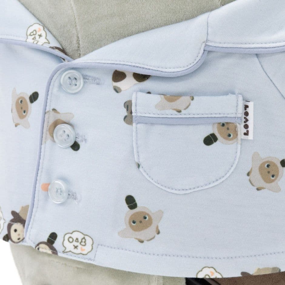 新品完売品【LOVOT】ラボット パジャマ ライトブルー 総柄 トップス 正規品