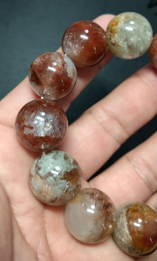 【希少,大玉】ラビットファーガーデンクォーツ　１９㎜　ブレスレット　美品　天然