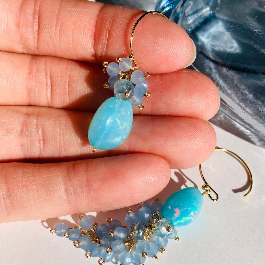 天然石 14kgf カラー オパール ブルージェード アクアカイヤナイト たわわ