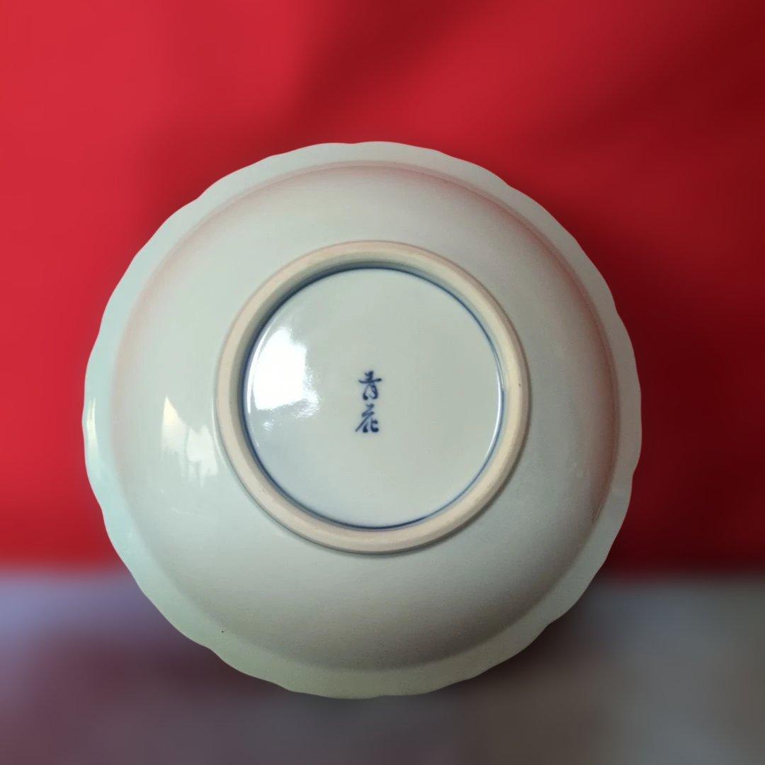 ★しん窯青花★グラス異人スープ皿五枚セットNO24