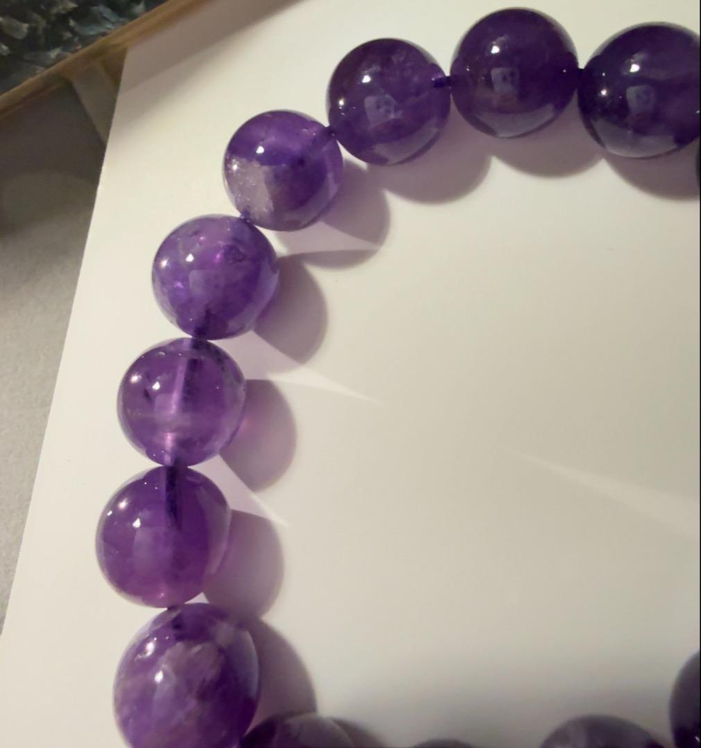 天然濃厚アメジストブレスレット13mm