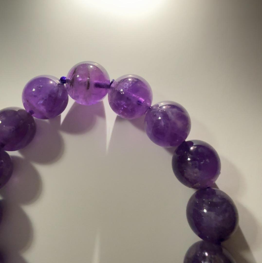 天然濃厚アメジストブレスレット13mm