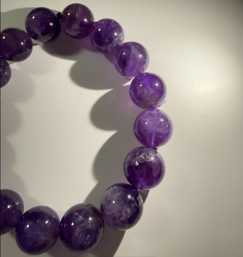 天然濃厚アメジストブレスレット13mm