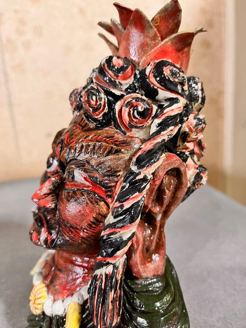 不動明王　陶器　手捻り一品物