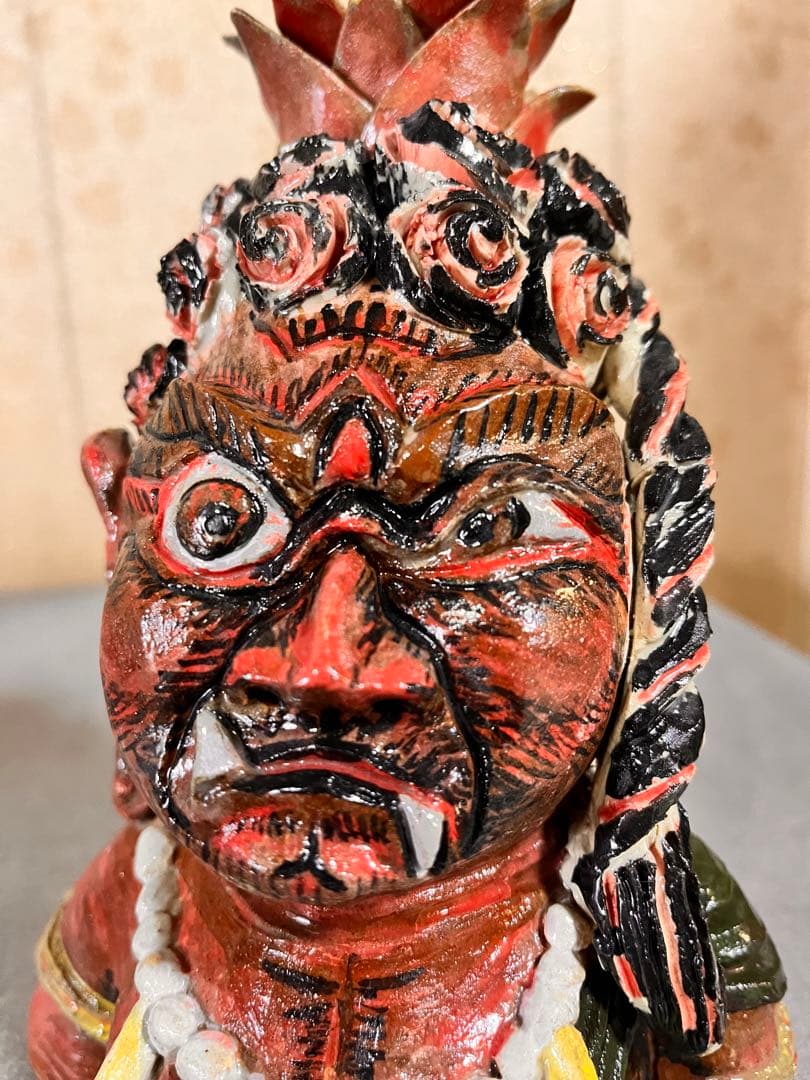 不動明王　陶器　手捻り一品物