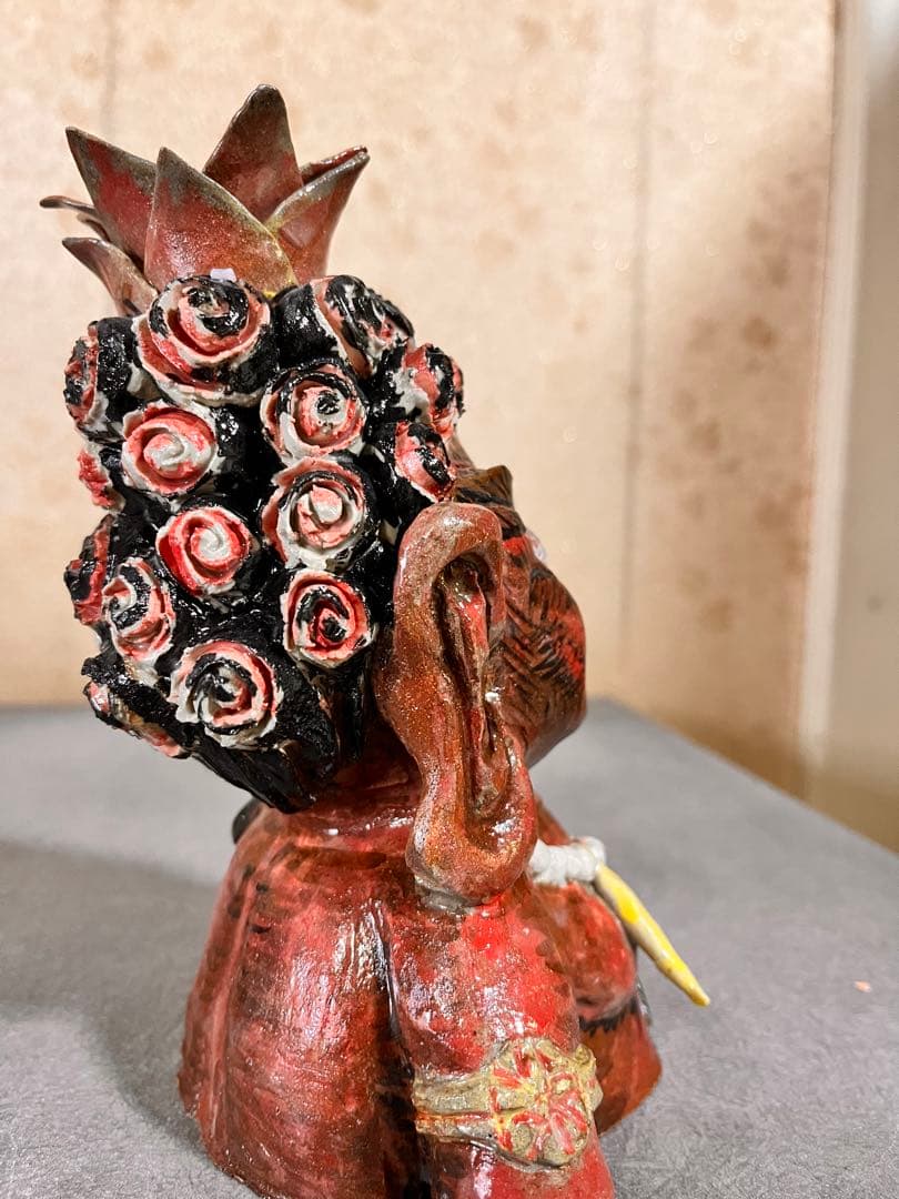 不動明王　陶器　手捻り一品物
