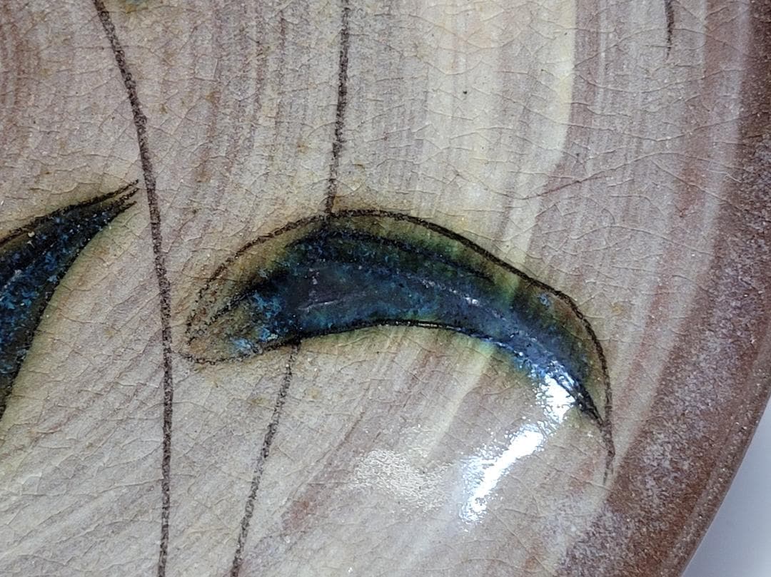 刷毛目 花紋 皿 5客 幅約15.8cm