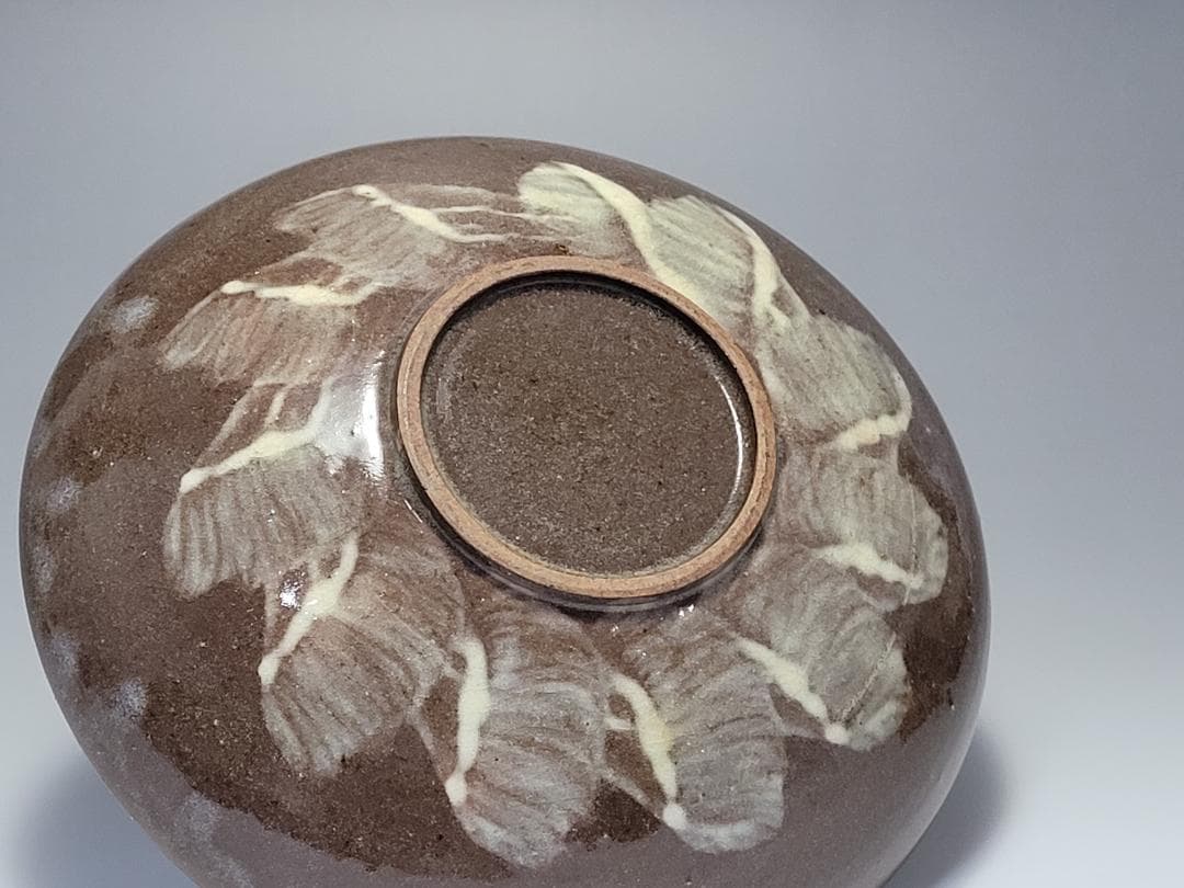 刷毛目 花紋 皿 5客 幅約15.8cm