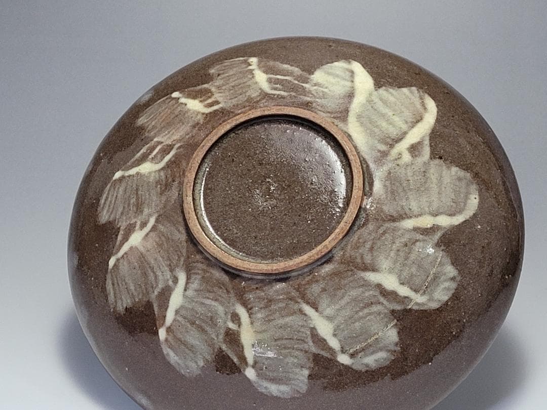 刷毛目 花紋 皿 5客 幅約15.8cm