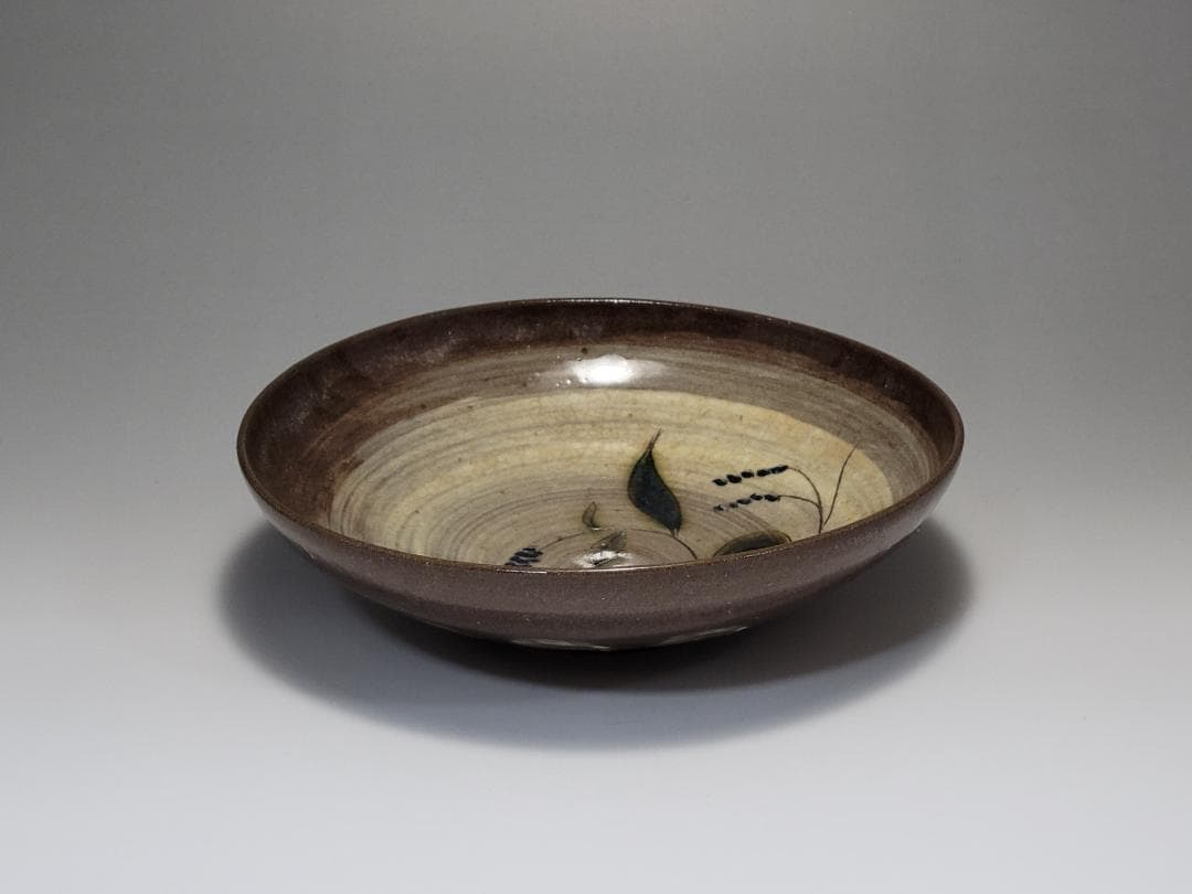 刷毛目 花紋 皿 5客 幅約15.8cm