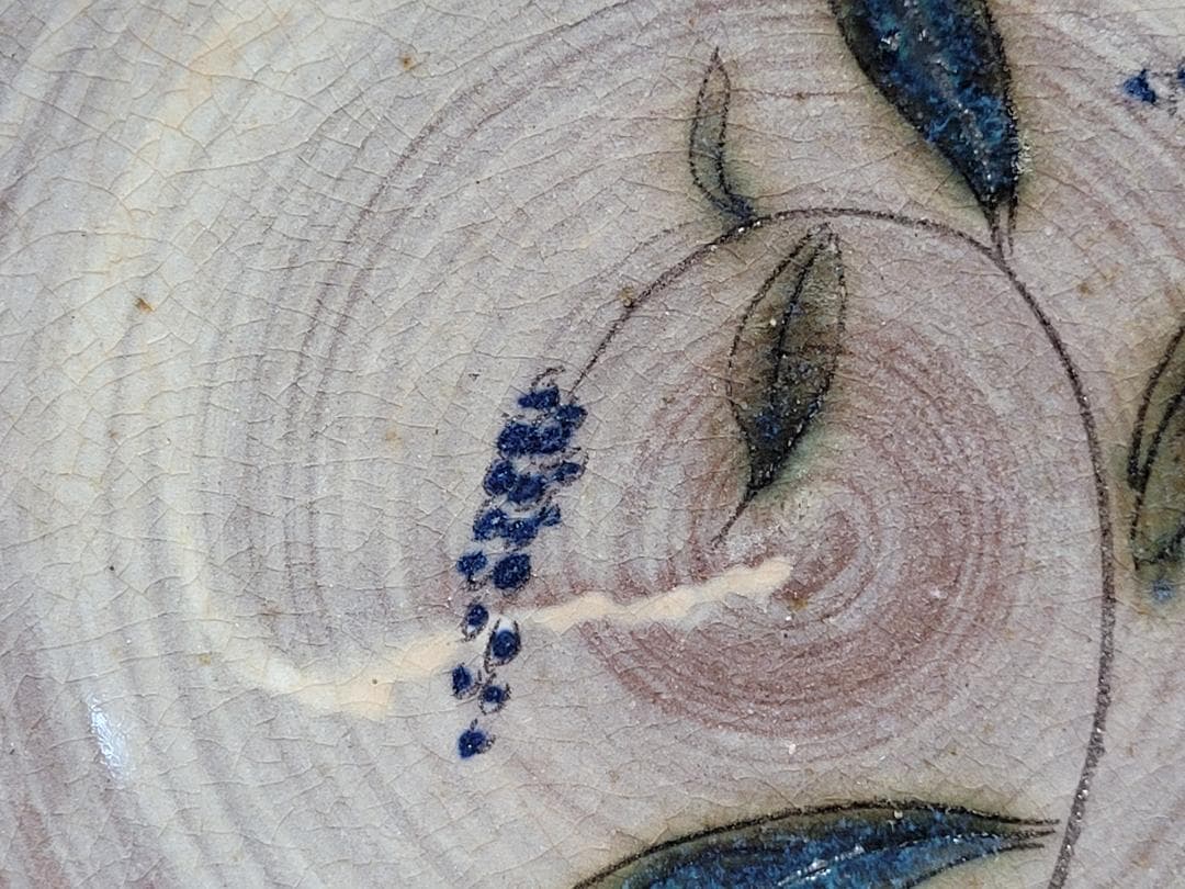 刷毛目 花紋 皿 5客 幅約15.8cm