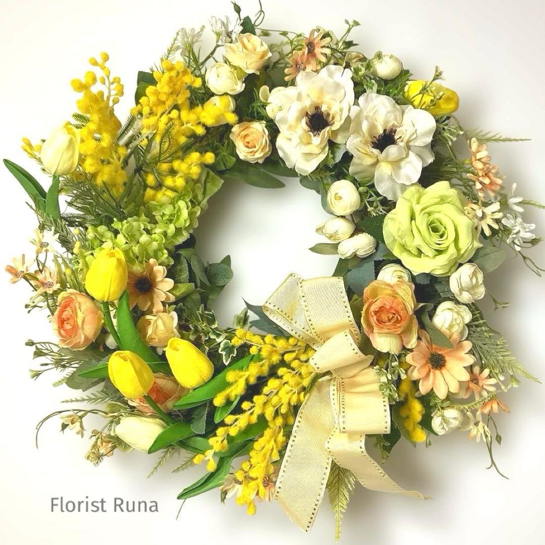 『アレモッティー』 ミモザとアネモネのリース