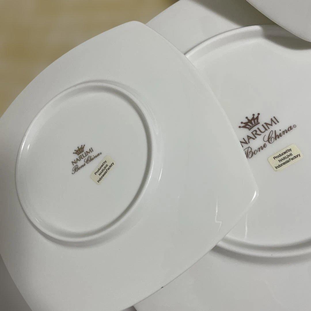 NARUMI BONE CHINA 四角皿 ４枚　サラダボウル2枚セット