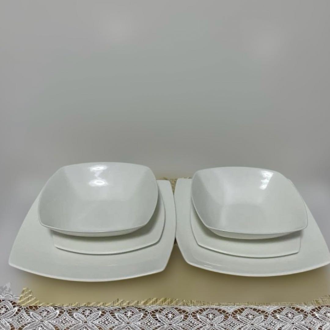 NARUMI BONE CHINA 四角皿 ４枚　サラダボウル2枚セット