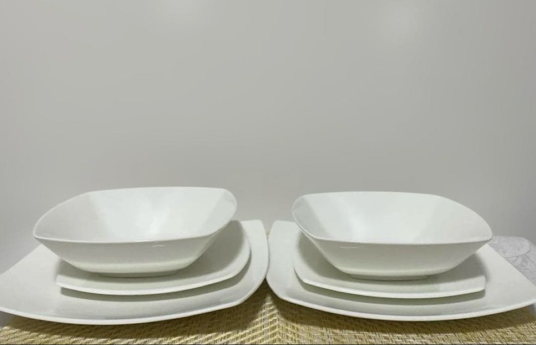 NARUMI BONE CHINA 四角皿 ４枚　サラダボウル2枚セット