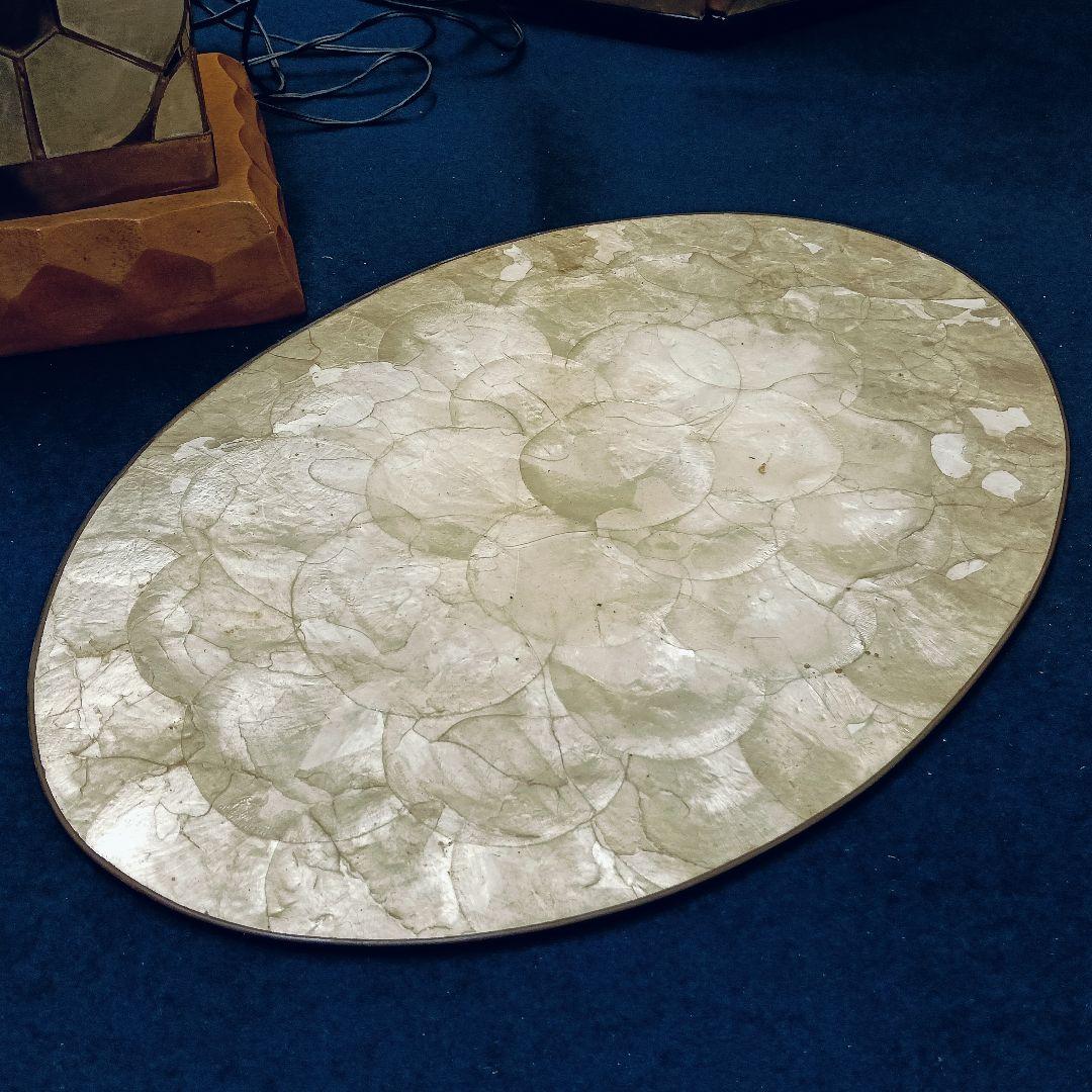 AF89 シェルランプ 花 螺鈿調 昭和レトロ アンティーク 高さ71cm