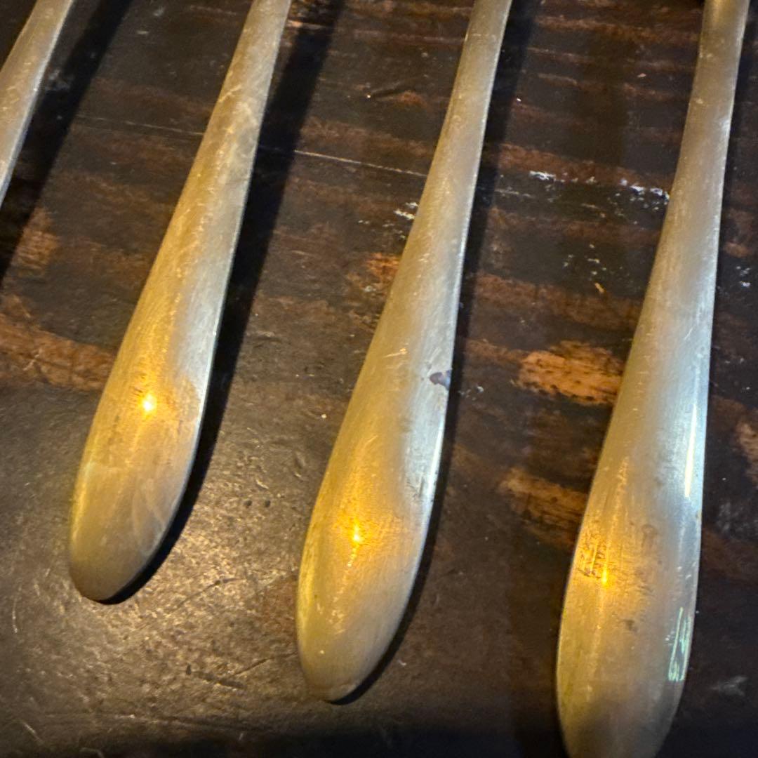 フォーク　真鍮　５本セット　19.5cm 古道具