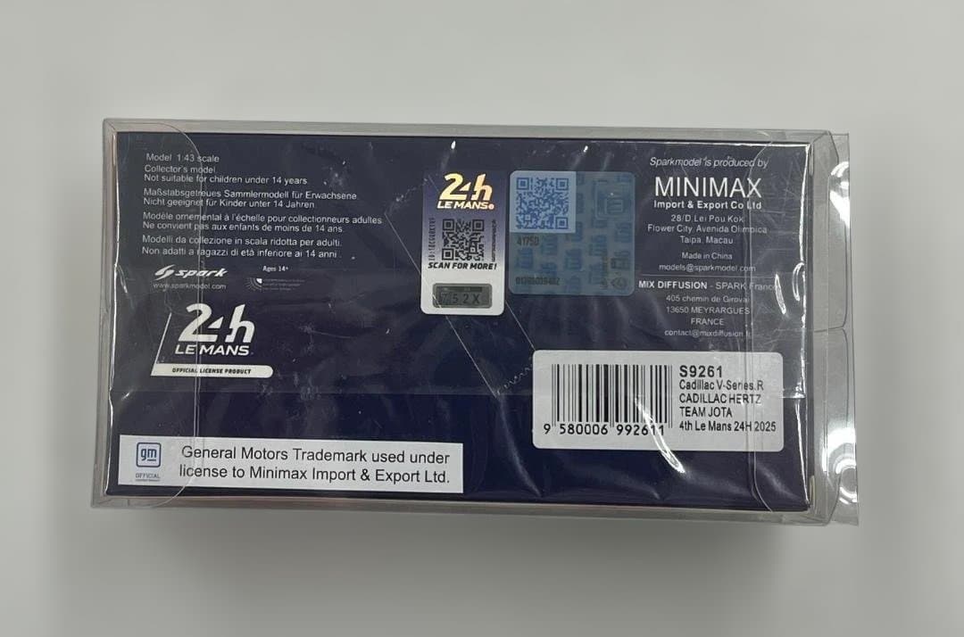 ミニカー Cadillac V-Series.R Hertz Team Jota 1/43