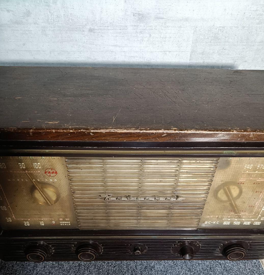ジャンク品、National AX-530 真空管ラジオコレクター品、通電確認