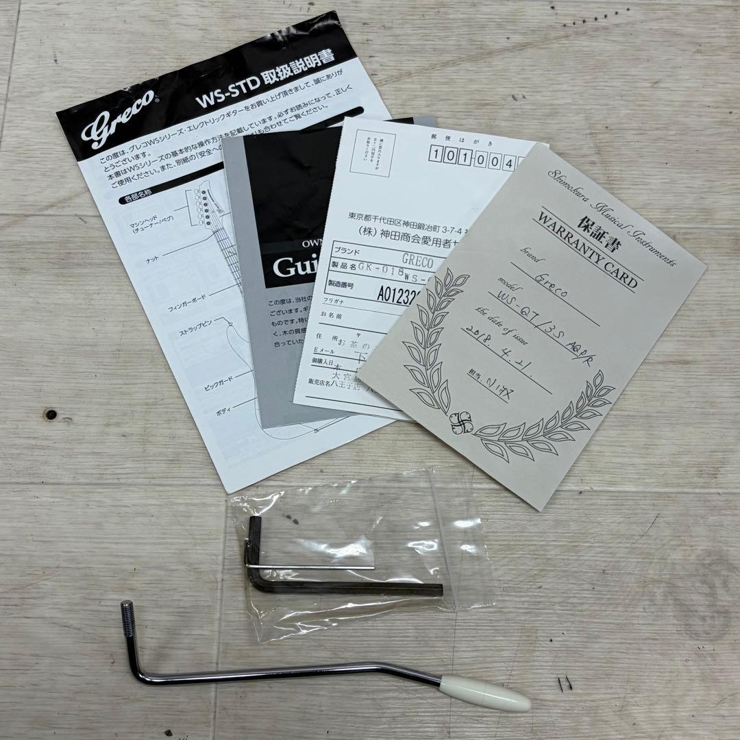美品 Greco グレコ ストラトタイプ エレキギター WS-QT アクアブルー